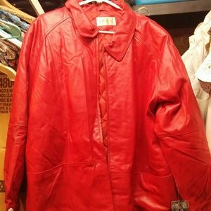 3X Red Leather Jacket New with tags
